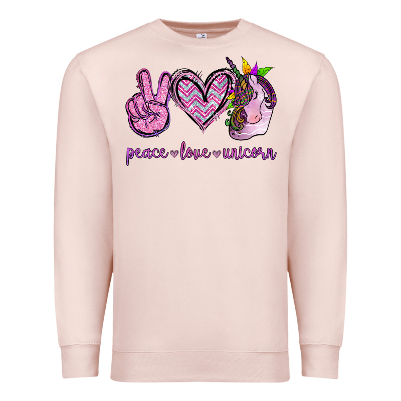 Peace Love Unicorn Premium Sweatshirt by Jasminsmagicworld | Teevron