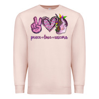 Pale Pink Peace Love Unicorn Premium Sweatshirt - Jasminsmagicworld