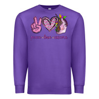 Purple Peace Love Unicorn Premium Sweatshirt - Jasminsmagicworld