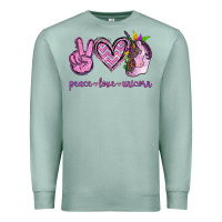Seafoam Peace Love Unicorn Premium Sweatshirt - Jasminsmagicworld