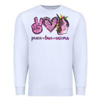 White Peace Love Unicorn Premium Sweatshirt - Jasminsmagicworld