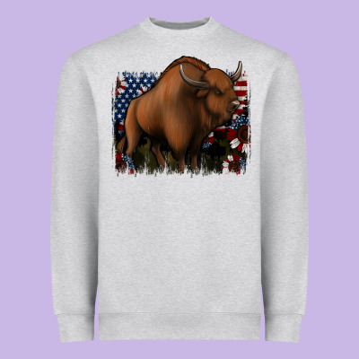 American Bison Heavyweight Sweatshirt Designed By Jasminsmagicworld