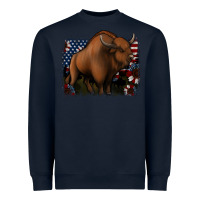 Navy American Bison Heavyweight Sweatshirt - Jasminsmagicworld