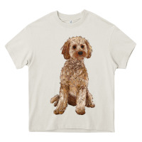 Cream cockapoo Heavy Core Tee - RanaPortraitStore