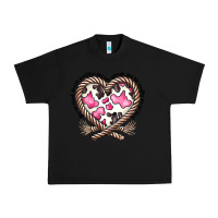 Black western cowhide heart Urban Heavy Tee - CowhideDigitalArt