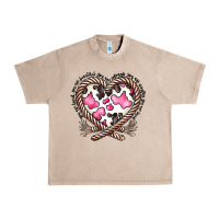 French Oak western cowhide heart Urban Heavy Tee - CowhideDigitalArt