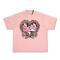 Salmon western cowhide heart Urban Heavy Tee - CowhideDigitalArt