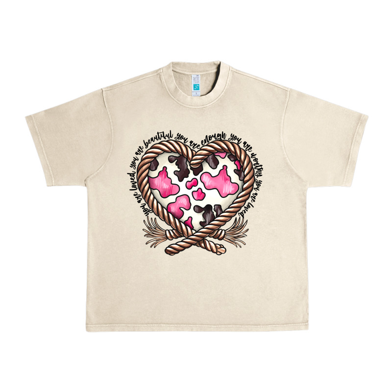 Western Cowhide Heart Urban Heavy Tee by CowhideDigitalArt | Teevron