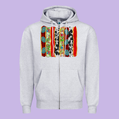Christmas Brushstroke Zipper Hoodie Designed By Jasminsmagicworld
