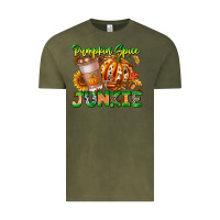 Vintage Olive Pumpkin Spice Junkie Vintage Tee - CowhideDigitalArt