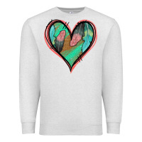 Oatmeal Heather Feather Heart Premium Sweatshirt - Jasminsmagicworld