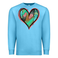 Ocean Blue Feather Heart Premium Sweatshirt - Jasminsmagicworld
