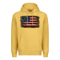 Antique Gold Camouflage Usa Flag Background Premium Hoodie - Jasminsmagicworld