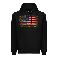 Black Camouflage Usa Flag Background Premium Hoodie - Jasminsmagicworld