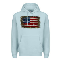 Blue Mist Camouflage Usa Flag Background Premium Hoodie - Jasminsmagicworld