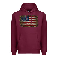 Burgundy Camouflage Usa Flag Background Premium Hoodie - Jasminsmagicworld