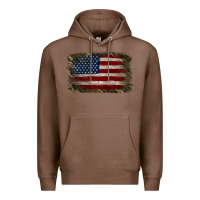 Chestnut Camouflage Usa Flag Background Premium Hoodie - Jasminsmagicworld