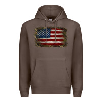 Coffee Camouflage Usa Flag Background Premium Hoodie - Jasminsmagicworld