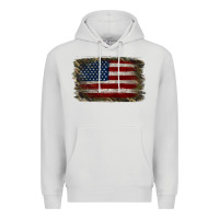 Dove Grey Camouflage Usa Flag Background Premium Hoodie - Jasminsmagicworld
