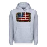 Heather Grey Camouflage Usa Flag Background Premium Hoodie - Jasminsmagicworld