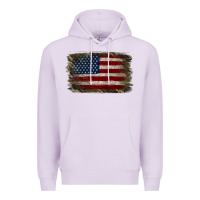 Lilac Camouflage Usa Flag Background Premium Hoodie - Jasminsmagicworld