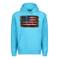 Ocean Blue Camouflage Usa Flag Background Premium Hoodie - Jasminsmagicworld