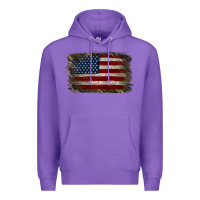 Purple Camouflage Usa Flag Background Premium Hoodie - Jasminsmagicworld