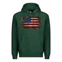 Sports Green Camouflage Usa Flag Background Premium Hoodie - Jasminsmagicworld