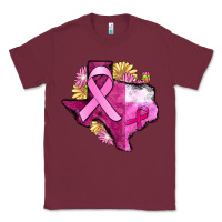 Burgundy Texas Cancer Awareness map Classic Tee - FaDigitalArtStudio