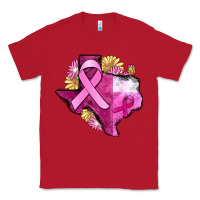 Red Texas Cancer Awareness map Classic Tee - FaDigitalArtStudio