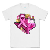 White Texas Cancer Awareness map Classic Tee - FaDigitalArtStudio