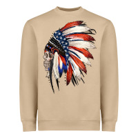 4th Of July Indian Headdress Gypsy Spirit Skull Heavyweight Sweatshirt | Teevron