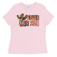 Bubblegum Pink Stuck on You Ladies Tee - CowhideDigitalArt