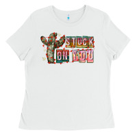 White Stuck on You Ladies Tee - CowhideDigitalArt