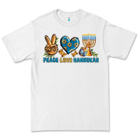White Peace Love Hannukah Premium Tee - BundleAndBundleShop