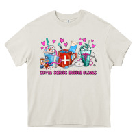 Cream Coffee Nurse Repeat Nurse Coffee Cups Heavy Core Tee - FaDigitalArtStudio