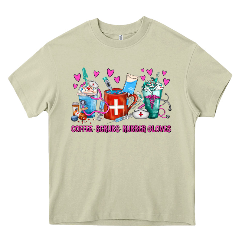 Coffee Nurse Repeat Nurse Coffee Cups Heavy Core Tee by FaDigitalArtStudio | Teevron