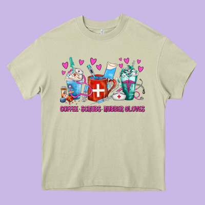 Coffee Nurse Repeat Nurse Coffee Cups Heavy Core Tee Designed By Fadigitalartstudio