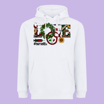 Christmas Love Nurselife Heavyweight Hoodie Designed By Ranaportraitstore