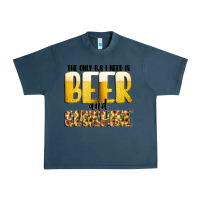 Midnight Navy The Only c B s I NeedIs Beer And Sunshine Urban Heavy Tee - CowhideDigitalArt
