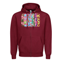 Burgundy Easter Brushstrokes Zipper Hoodie - RanaPortraitStore