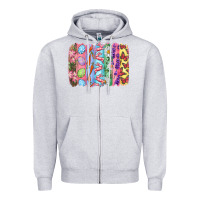 Heather Grey Easter Brushstrokes Zipper Hoodie - RanaPortraitStore
