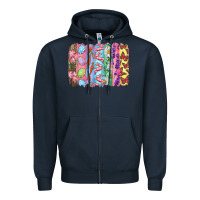 Navy Easter Brushstrokes Zipper Hoodie - RanaPortraitStore
