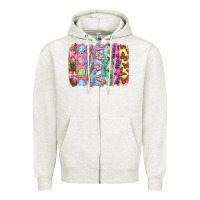 Oatmeal Heather Easter Brushstrokes Zipper Hoodie - RanaPortraitStore