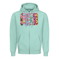 Seafoam Easter Brushstrokes Zipper Hoodie - RanaPortraitStore