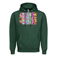Sports Green Easter Brushstrokes Zipper Hoodie - RanaPortraitStore