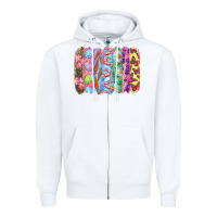 White Easter Brushstrokes Zipper Hoodie - RanaPortraitStore