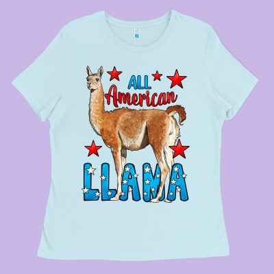 All American Lama Ladies Tee Designed By Lillyallendesigns