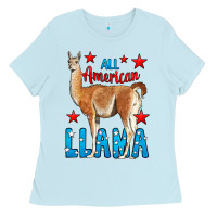 Baby Blue All American Lama Ladies Tee - LillyAllenDesigns