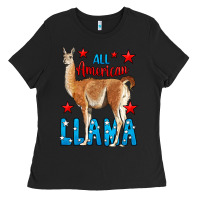 Black All American Lama Ladies Tee - LillyAllenDesigns